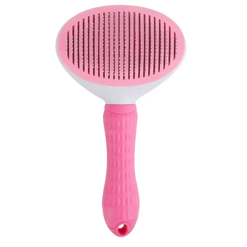 One-Click Pet Hair Removal Comb for Effortless Grooming of Dogs and Cats - Float Hair Removal Slicker Brush with Automatic Funct