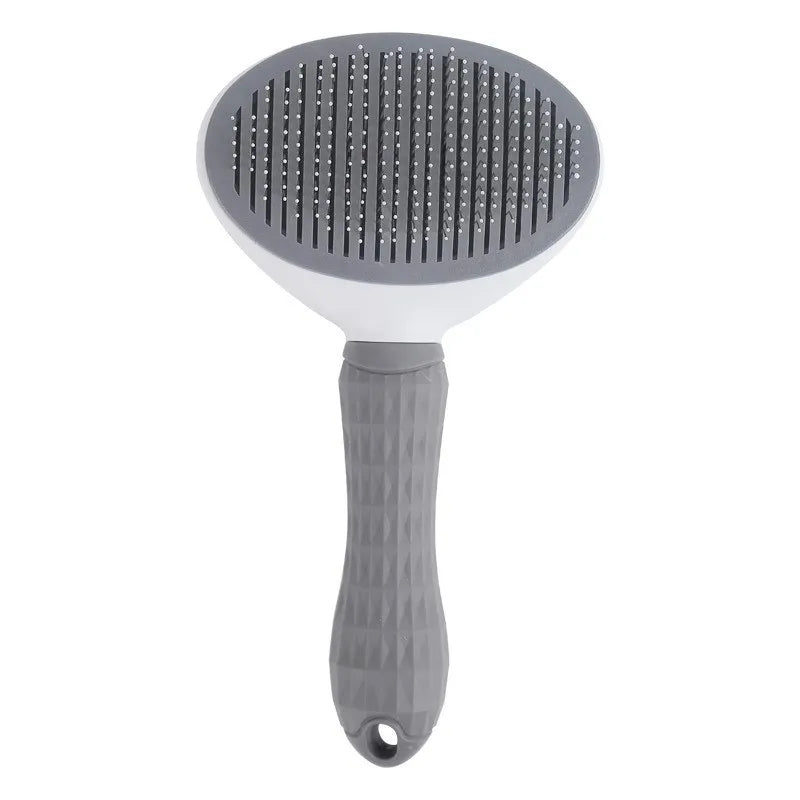 One-Click Pet Hair Removal Comb for Effortless Grooming of Dogs and Cats - Float Hair Removal Slicker Brush with Automatic Funct