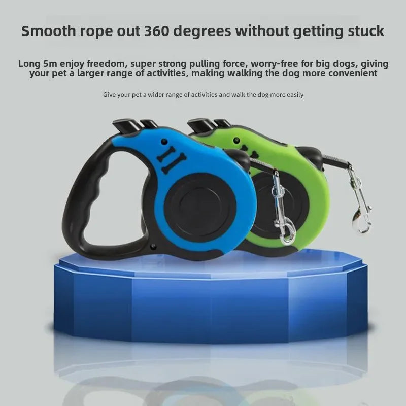 Strong Nylon Dog Leash – 3m/5m Retractable Lead for Small & Large Dogs
